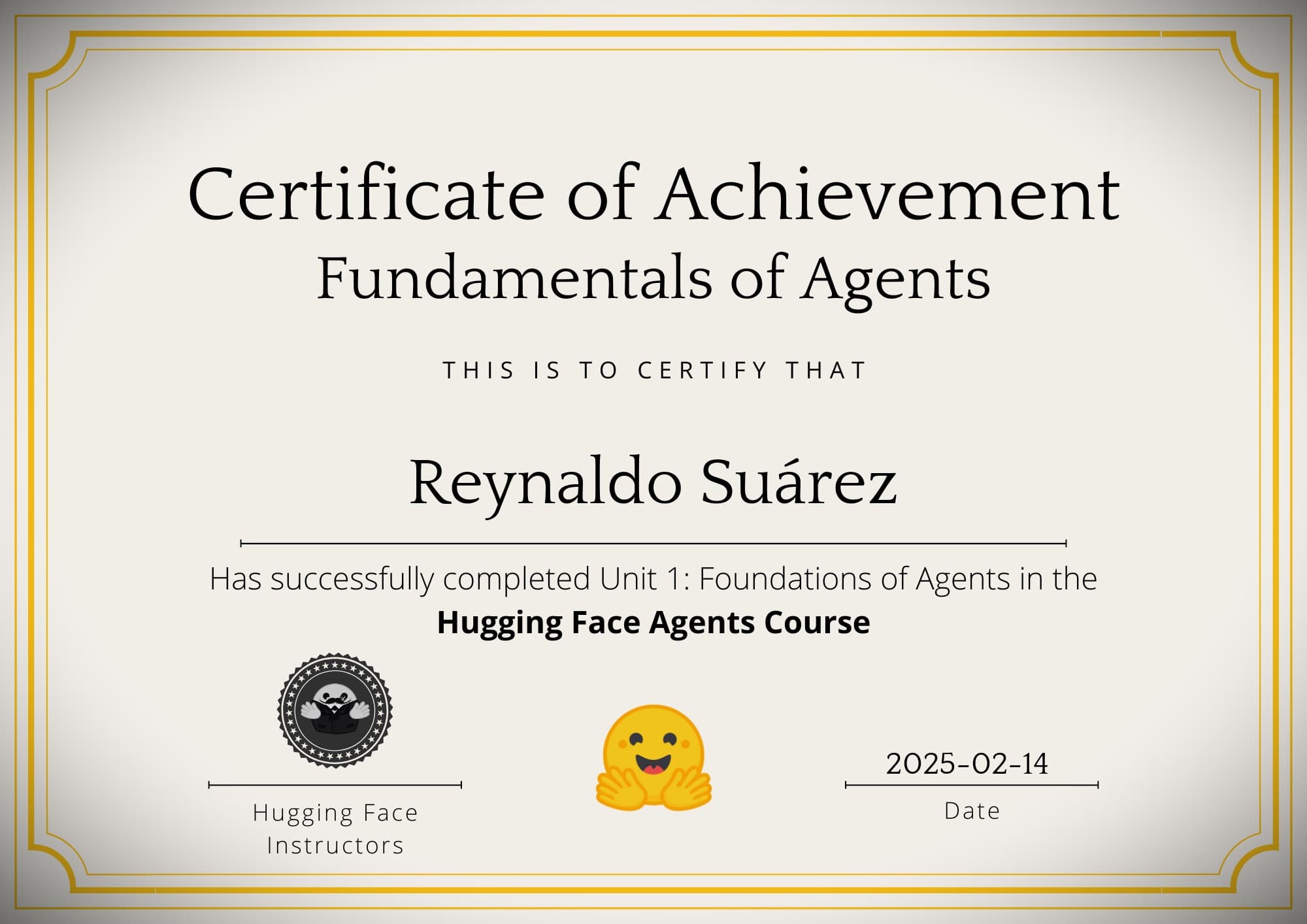 Certificación 'AI Agents Fundamentals' - HuggingFace