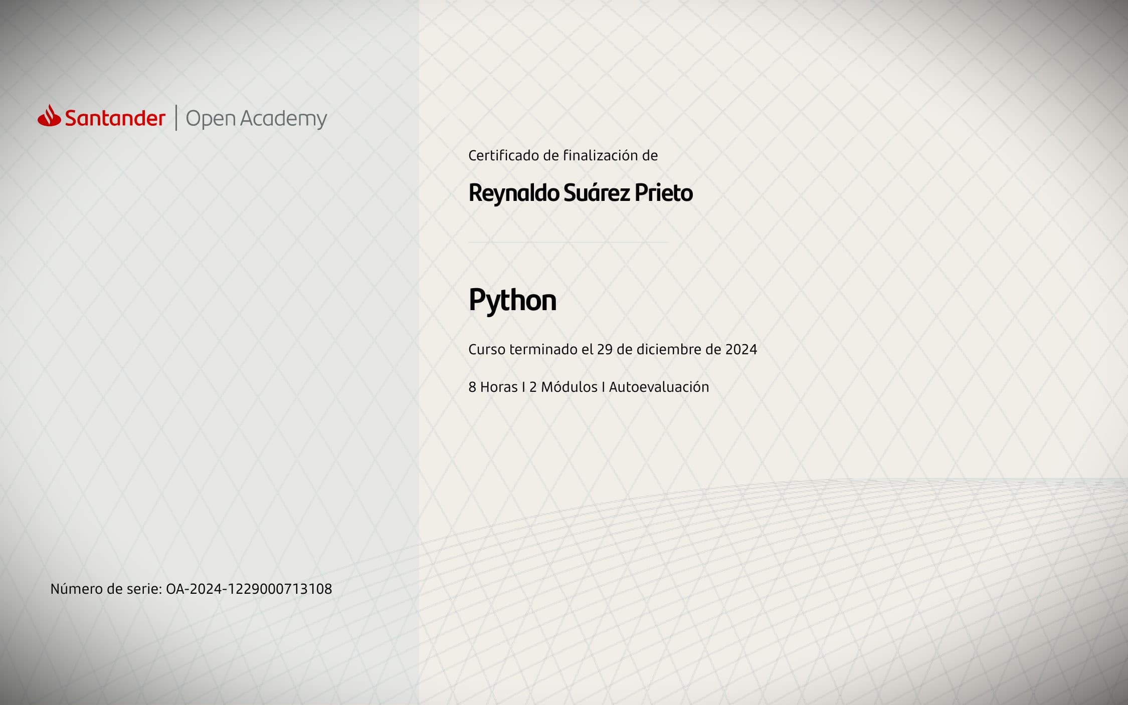 Certificación 'Python' - Santander